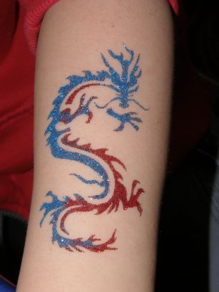 Glitter Dragon Tattoo On Arm